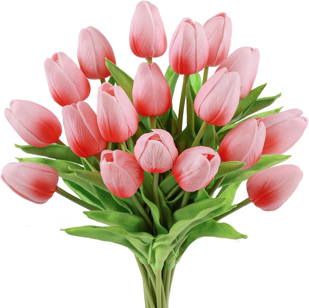Artificial Tulip Flowers 18pcs Real Touch Faux Tulip Stems for Bouquets Arrangements Decor